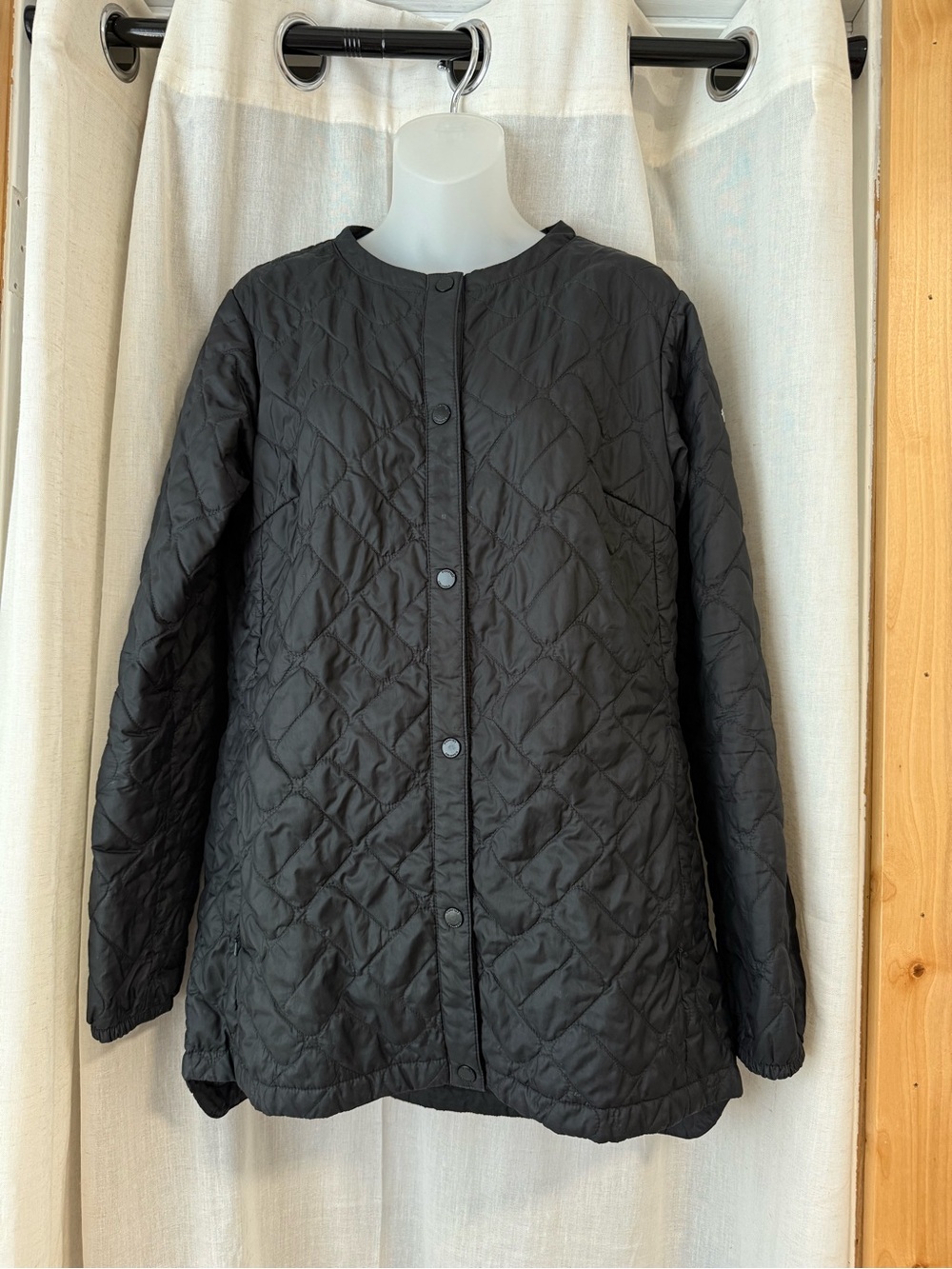 Columbia Quilted Button-Front Jacket in Black Street View Insulated